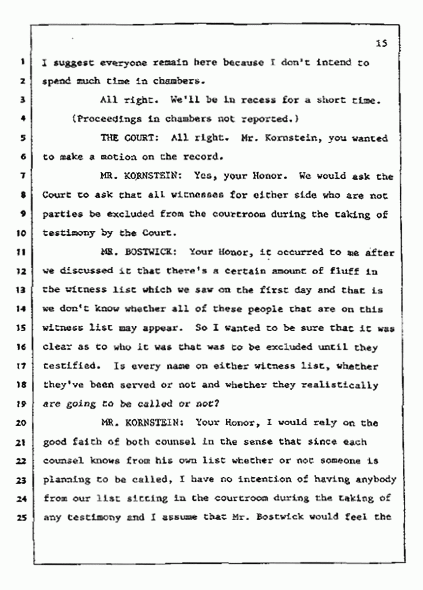 Los Angeles, California Civil Trial<br>Jeffrey MacDonald vs. Joe McGinniss<br><br>July 9, 1987:<br>Plaintiff's Witness: Bernard Segal, p. 15