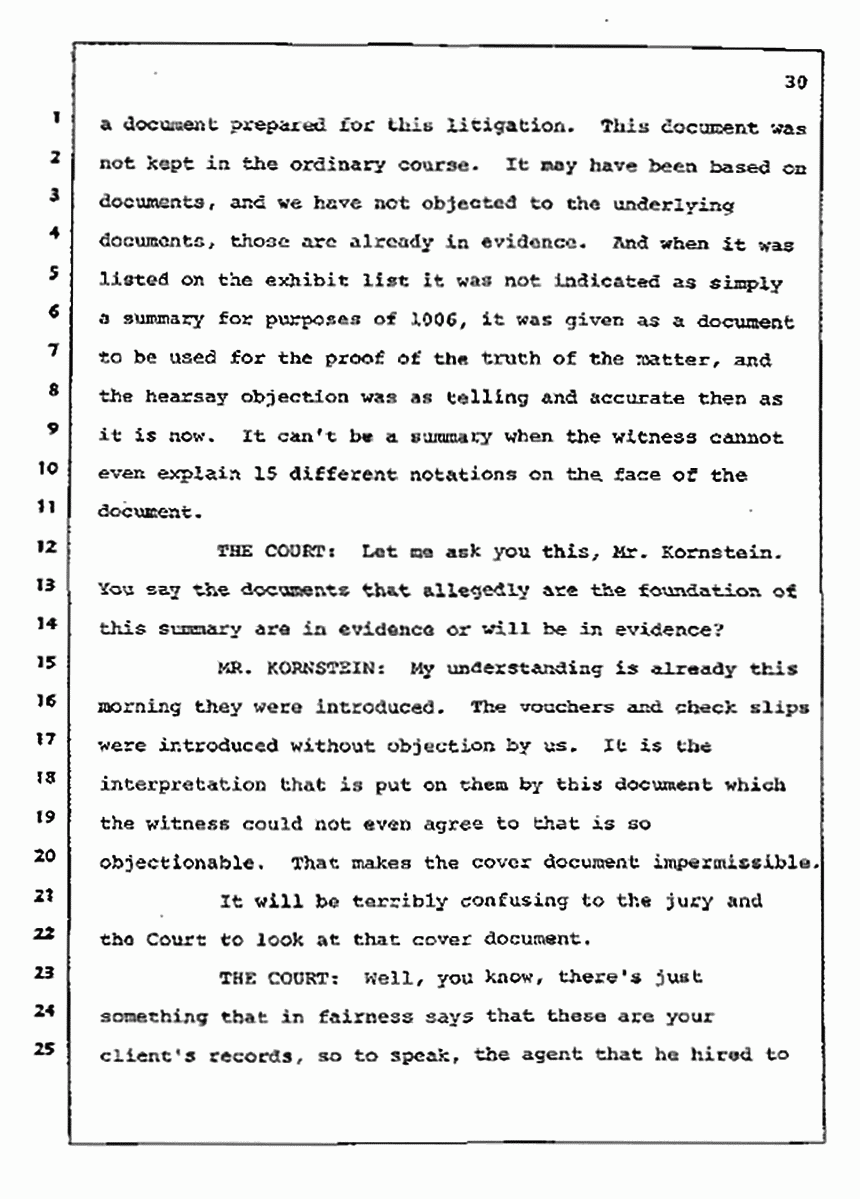Los Angeles, California Civil Trial<br>Jeffrey MacDonald vs. Joe McGinniss<br><br>July 14, 1987:<br>Plaintiff's Witness: Sterling Lord, by Deposition, p. 30