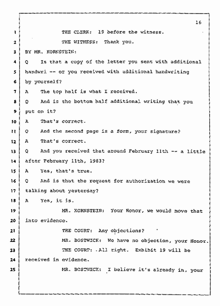 Los Angeles, California Civil Trial<br>Jeffrey MacDonald vs. Joe McGinniss<br><br>July 30, 1987:<br>Plaintiff's Witness: Jeffrey MacDonald, p. 16