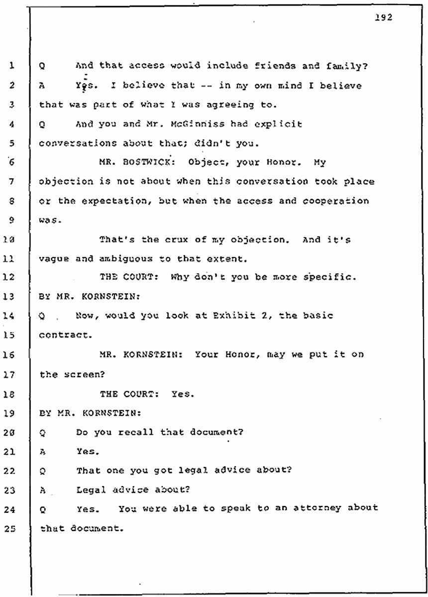 Los Angeles, California Civil Trial<br>Jeffrey MacDonald vs. Joe McGinniss<br><br>July 30, 1987:<br>Plaintiff's Witness: Jeffrey MacDonald, p. 192