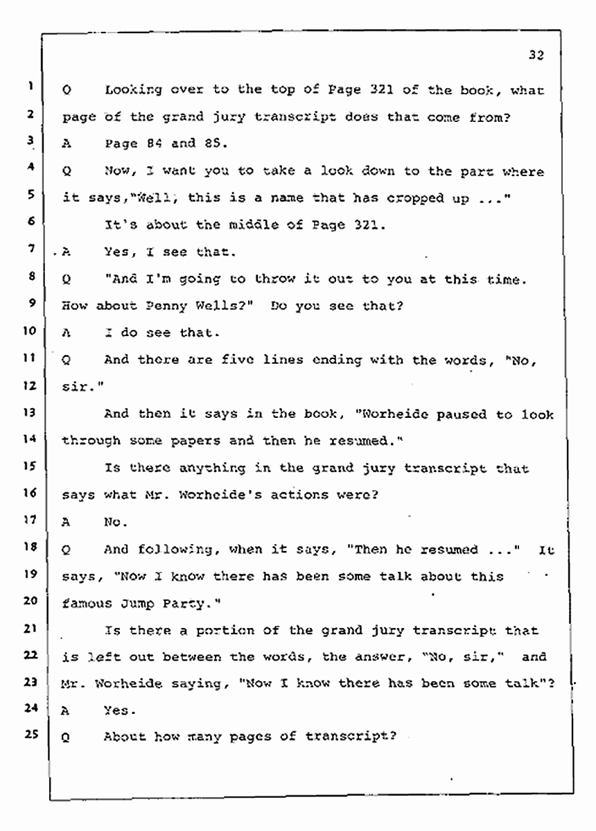 Los Angeles, California Civil Trial<br>Jeffrey MacDonald vs. Joe McGinniss<br><br>August 4, 1987:<br>Plaintiff's Witness: Jeffrey MacDonald, p. 32