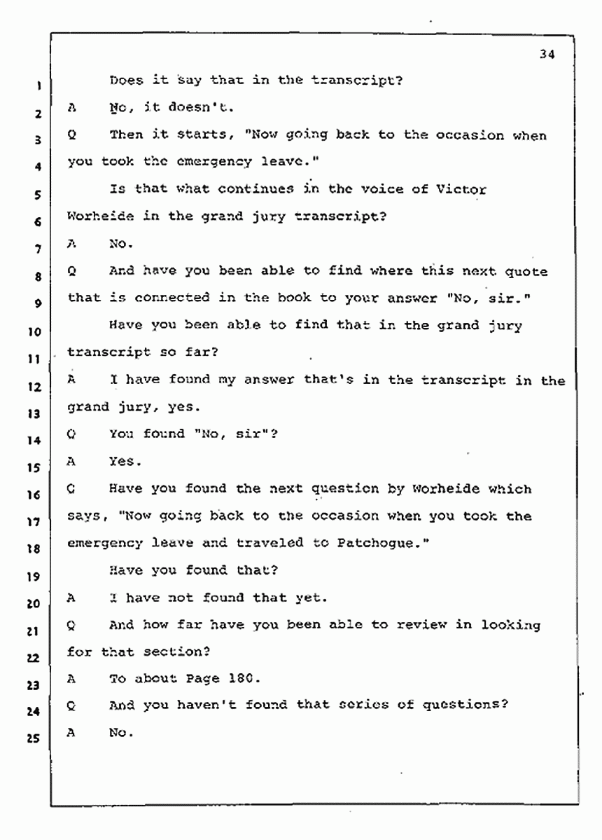 Los Angeles, California Civil Trial<br>Jeffrey MacDonald vs. Joe McGinniss<br><br>August 4, 1987:<br>Plaintiff's Witness: Jeffrey MacDonald, p. 34
