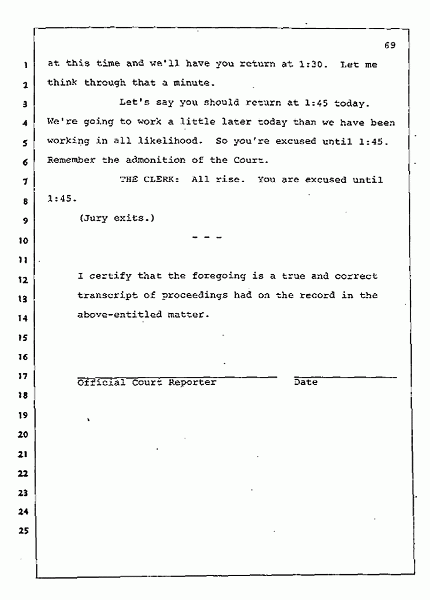 Los Angeles, California Civil Trial<br>Jeffrey MacDonald vs. Joe McGinniss<br><br>August 4, 1987:<br>Plaintiff's Witness: Jeffrey MacDonald, p. 69