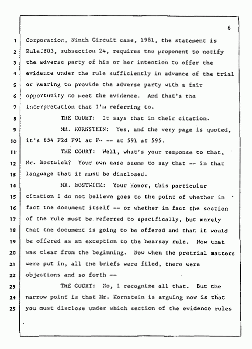 Los Angeles, California Civil Trial<br>Jeffrey MacDonald vs. Joe McGinniss<br><br>August 4, 1987:<br>Plaintiff's Witness: Jeffrey MacDonald, p. 6