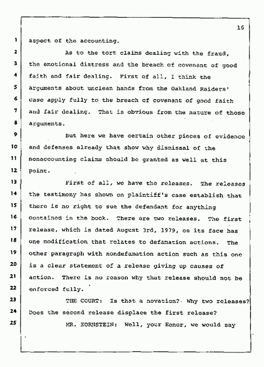Los Angeles, California Civil Trial<br>Jeffrey MacDonald vs. Joe McGinniss<br><br>August 4, 1987:<br>Plaintiff's Witness: Jeffrey MacDonald, p. 16
