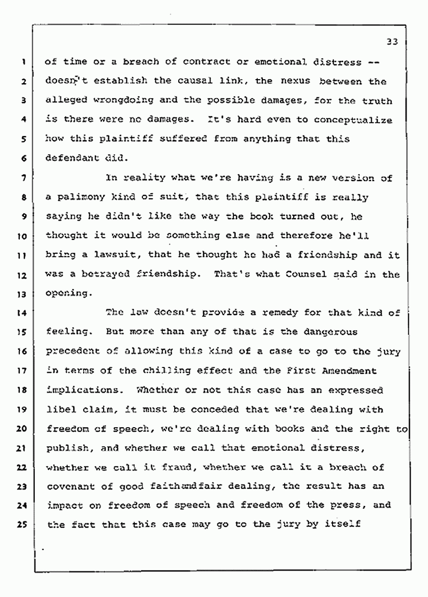 Los Angeles, California Civil Trial<br>Jeffrey MacDonald vs. Joe McGinniss<br><br>August 4, 1987:<br>Plaintiff's Witness: Jeffrey MacDonald, p. 33