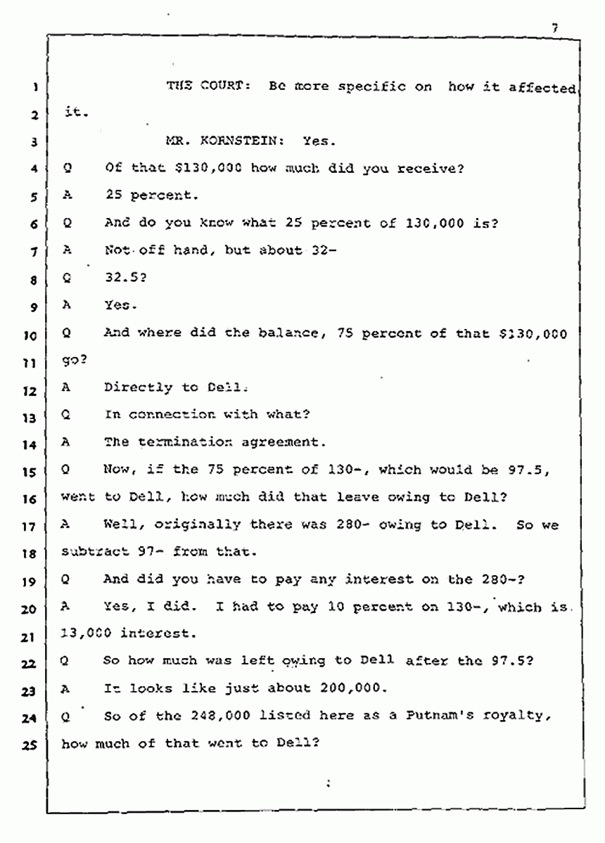 Los Angeles, California Civil Trial<br>Jeffrey MacDonald vs. Joe McGinniss<br><br>August 5, 1987:<br>Defendant's Witness: Joe McGinniss, p. 7