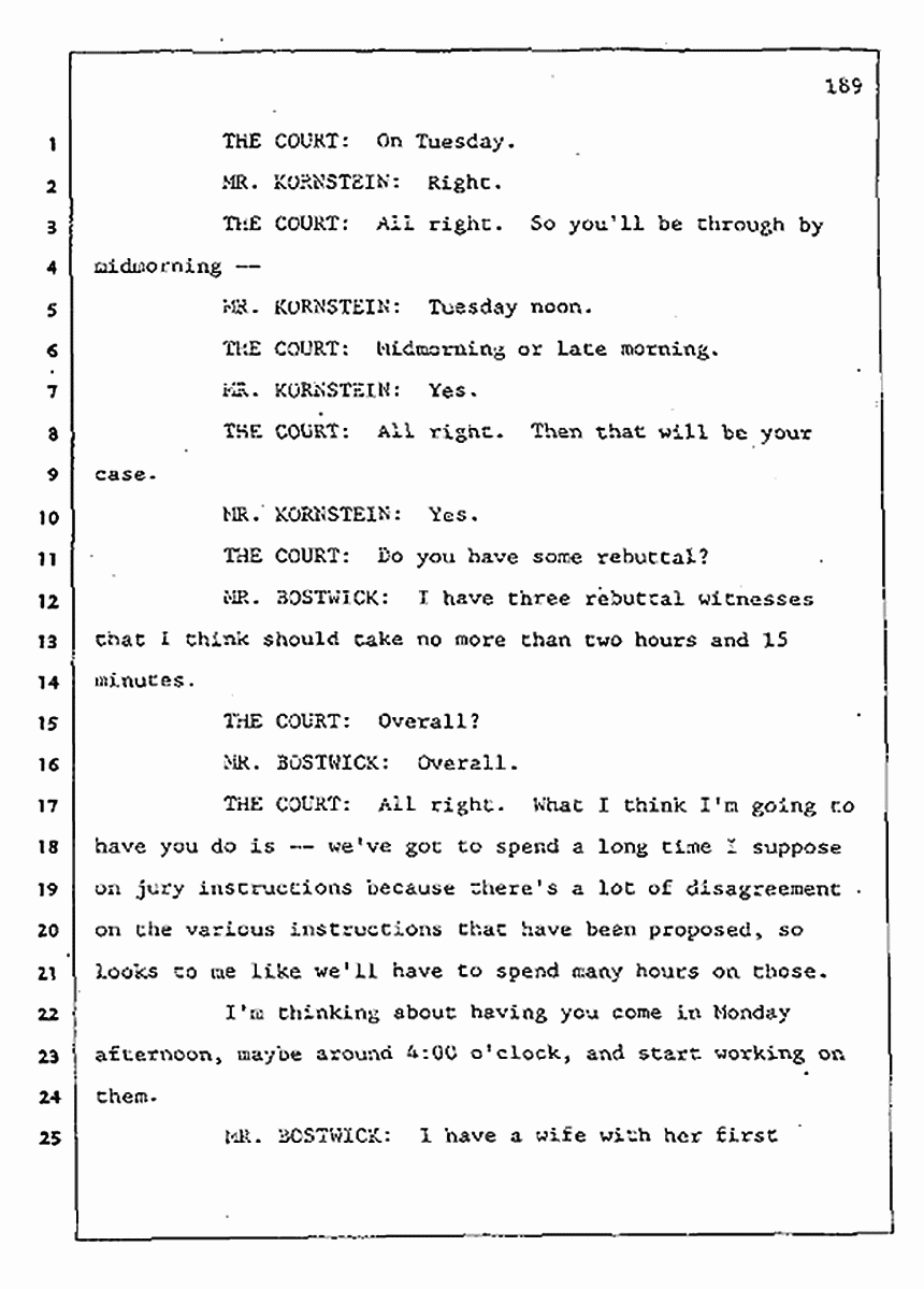 Los Angeles, California Civil Trial<br>Jeffrey MacDonald vs. Joe McGinniss<br><br>August 7, 1987:<br>Defendant's Witness: Linda Healey, p. 189