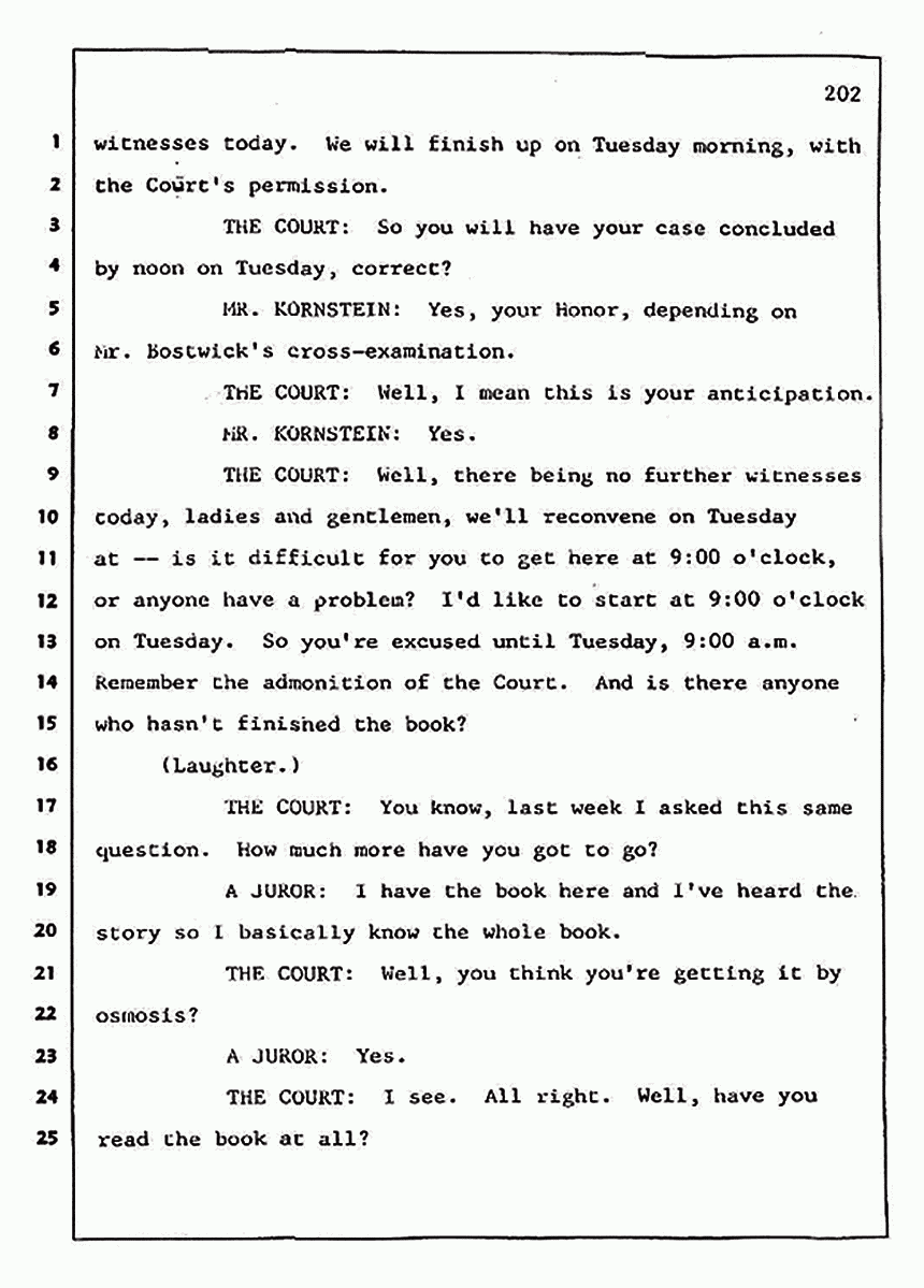 Los Angeles, California Civil Trial<br>Jeffrey MacDonald vs. Joe McGinniss<br><br>August 7, 1987:<br>Defendant's Witness: Alfred Kassab, p. 202