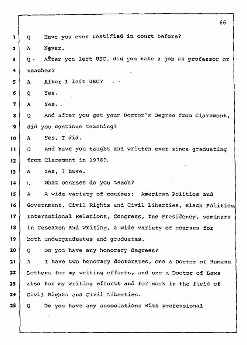 Los Angeles, California Civil Trial<br>Jeffrey MacDonald vs. Joe McGinniss<br><br>August 11, 1987:<br>Rebuttal Witness: Jeffrey Elliot, p. 66