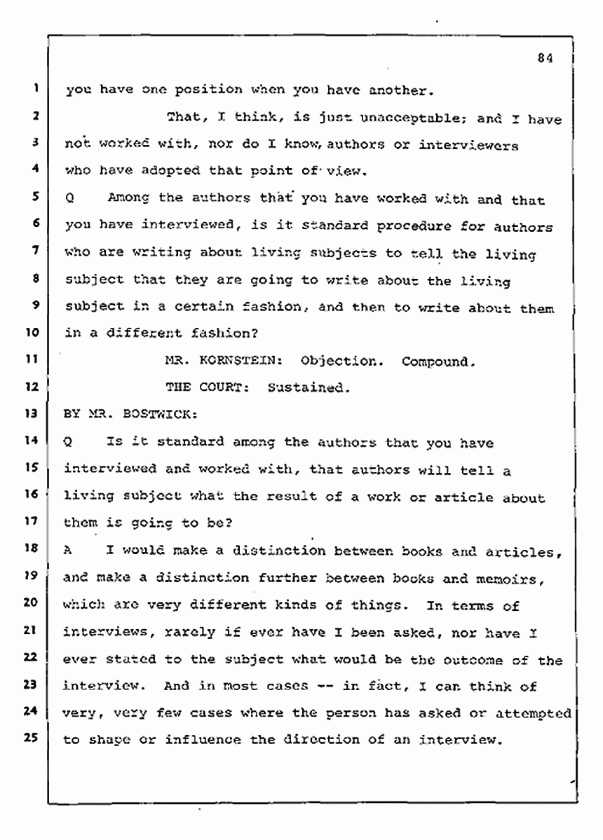 Los Angeles, California Civil Trial<br>Jeffrey MacDonald vs. Joe McGinniss<br><br>August 11, 1987:<br>Rebuttal Witness: Jeffrey Elliot, p. 84