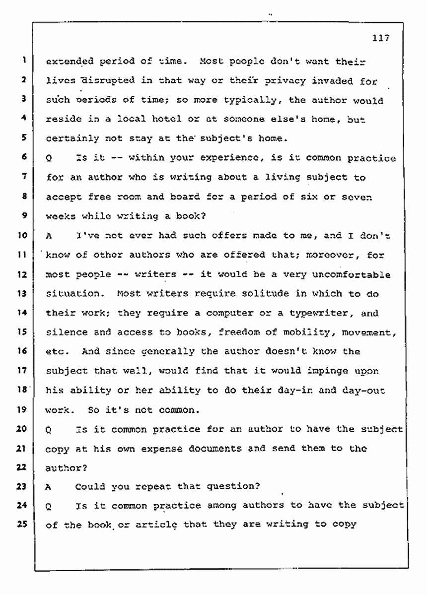 Los Angeles, California Civil Trial<br>Jeffrey MacDonald vs. Joe McGinniss<br><br>August 11, 1987:<br>Rebuttal Witness: Jeffrey Elliot, p. 117