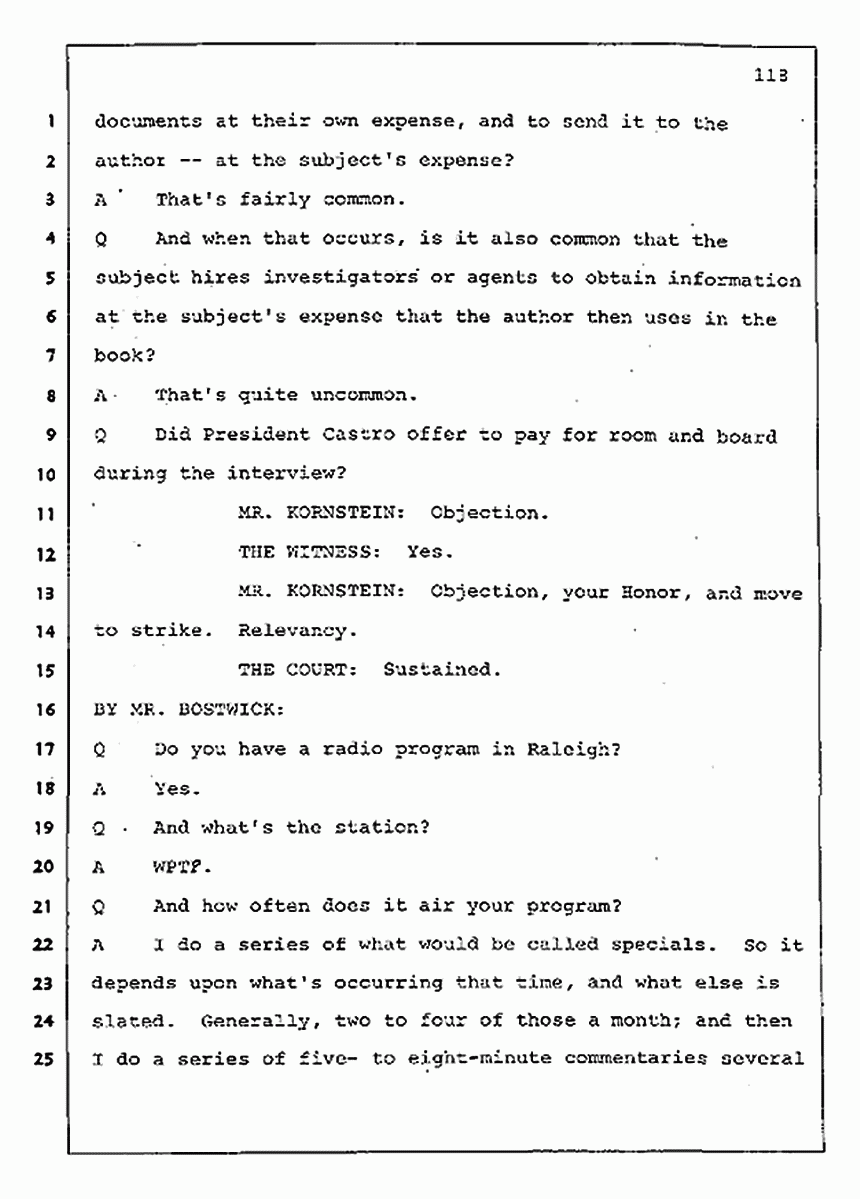 Los Angeles, California Civil Trial<br>Jeffrey MacDonald vs. Joe McGinniss<br><br>August 11, 1987:<br>Rebuttal Witness: Jeffrey Elliot, p. 118