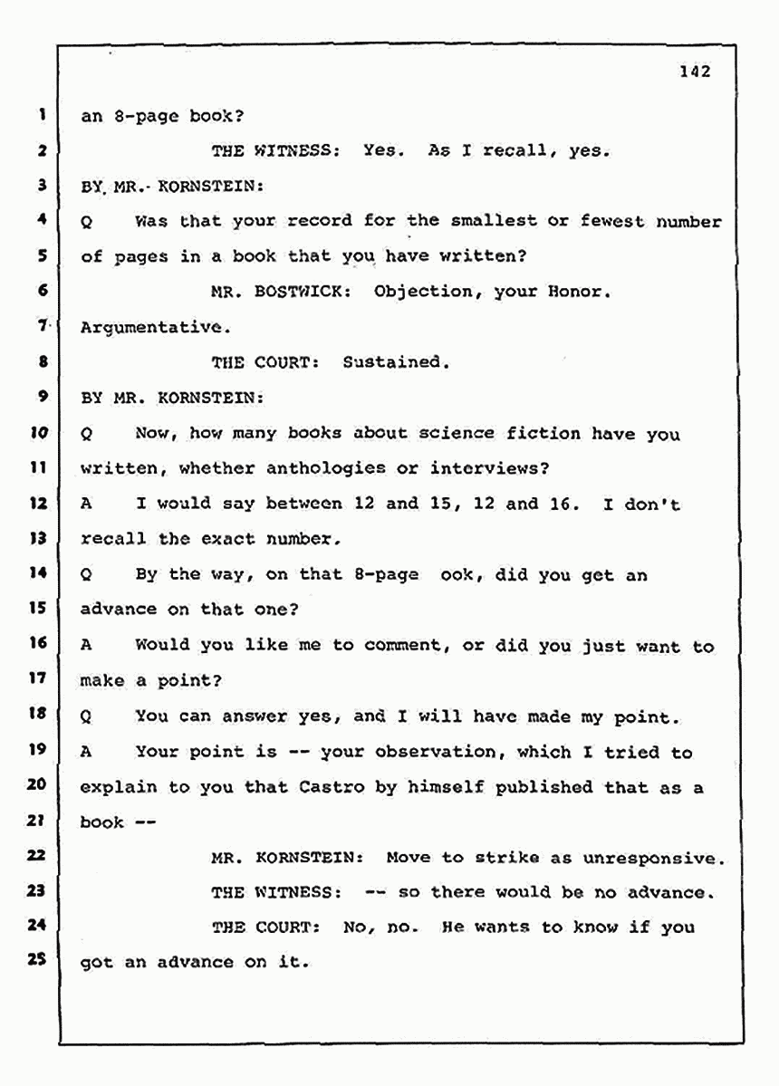 Los Angeles, California Civil Trial<br>Jeffrey MacDonald vs. Joe McGinniss<br><br>August 11, 1987:<br>Rebuttal Witness: Jeffrey Elliot, p. 142
