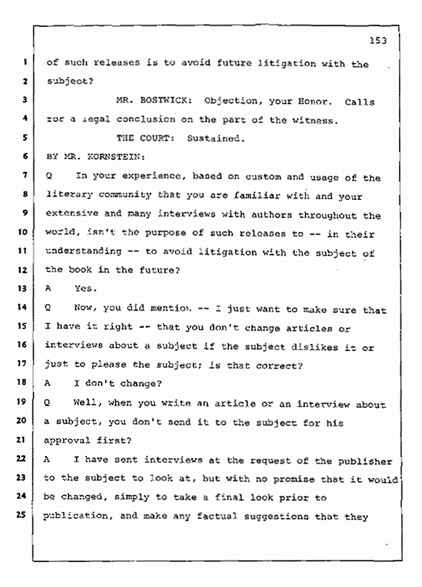 Los Angeles, California Civil Trial<br>Jeffrey MacDonald vs. Joe McGinniss<br><br>August 11, 1987:<br>Rebuttal Witness: Jeffrey Elliot, p. 153