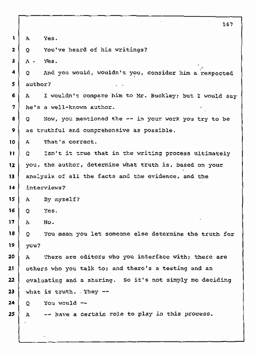 Los Angeles, California Civil Trial<br>Jeffrey MacDonald vs. Joe McGinniss<br><br>August 11, 1987:<br>Rebuttal Witness: Jeffrey Elliot, p. 167
