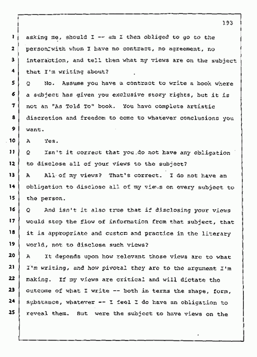 Los Angeles, California Civil Trial<br>Jeffrey MacDonald vs. Joe McGinniss<br><br>August 11, 1987:<br>Rebuttal Witness: Jeffrey Elliot, p. 193