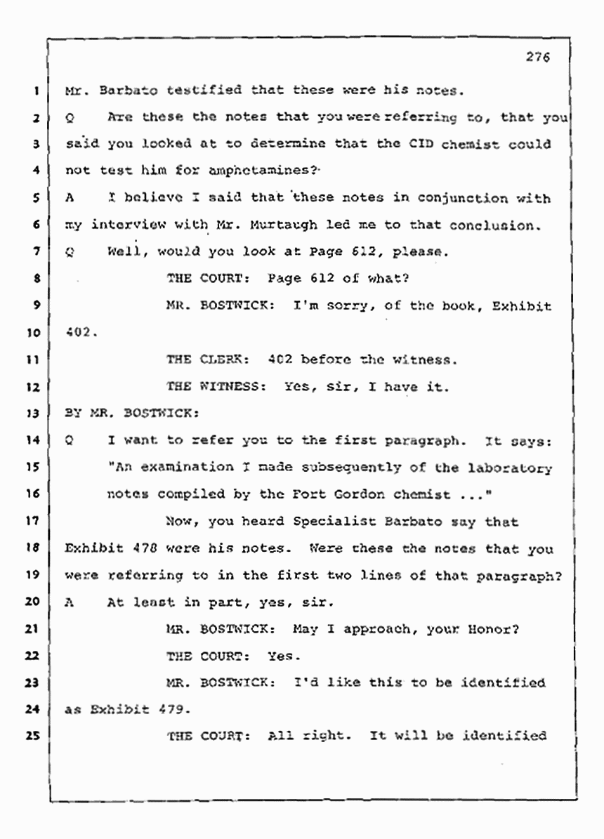 Los Angeles, California Civil Trial<br>Jeffrey MacDonald vs. Joe McGinniss<br><br>August 11, 1987:<br>Rebuttal Witness: Joe McGinniss, p. 276