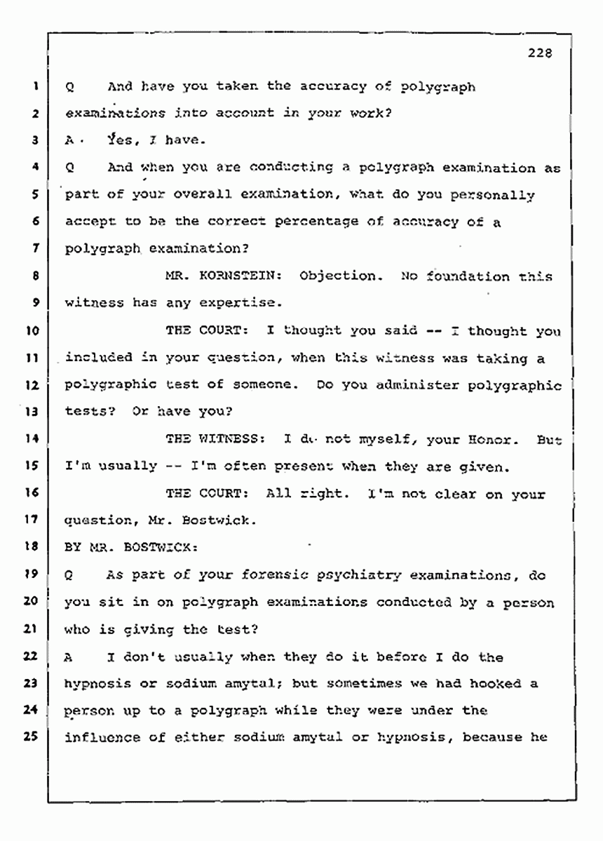 Los Angeles, California Civil Trial<br>Jeffrey MacDonald vs. Joe McGinniss<br><br>August 11, 1987:<br>Rebuttal Witness: Robert Sadoff, p. 228