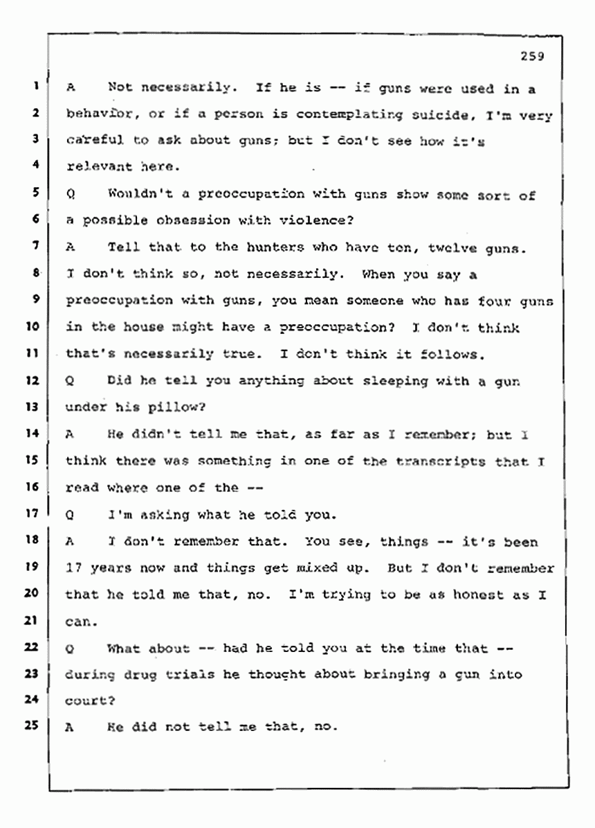 Los Angeles, California Civil Trial<br>Jeffrey MacDonald vs. Joe McGinniss<br><br>August 11, 1987:<br>Rebuttal Witness: Robert Sadoff, p. 259