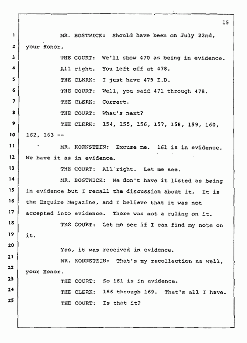 Los Angeles, California Civil Trial<br>Jeffrey MacDonald vs. Joe McGinniss<br><br>August 12, 1987:<br>Closing Arguments for Plaintiff Jeffrey MacDonald, p. 15