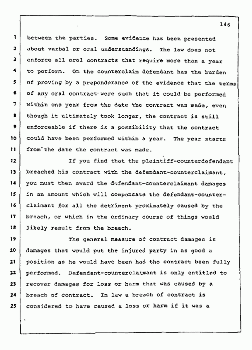 Los Angeles, California Civil Trial<br>Jeffrey MacDonald vs. Joe McGinniss<br><br>August 13, 1987:<br>Jury Instructions, p. 146